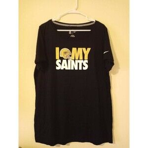 Nike New Orlean Saints Women's Shirt  Black XXL "I love My Saints" Crew Neck Top